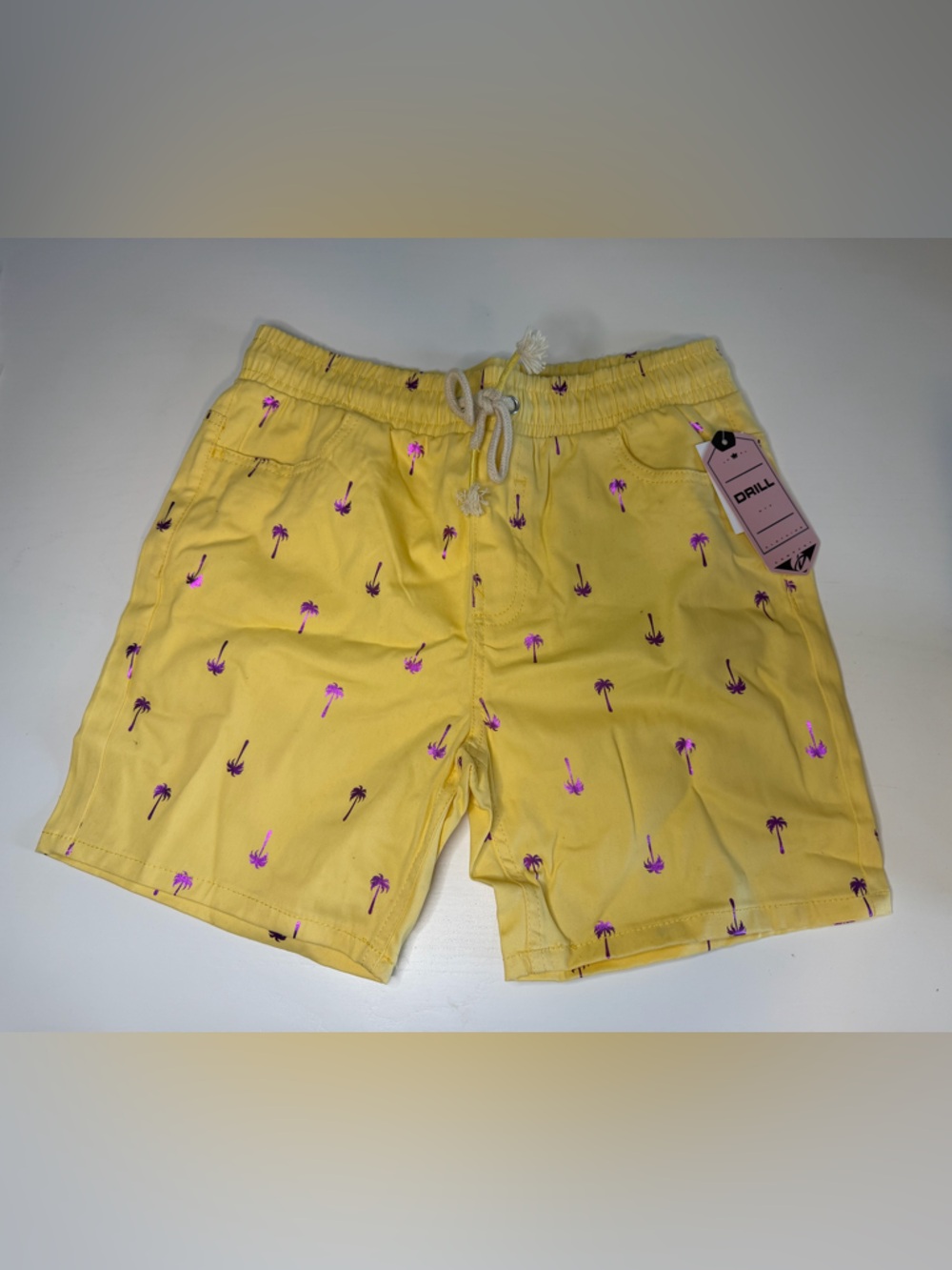 DRILL Yellow Palm-Print Men's Shorts